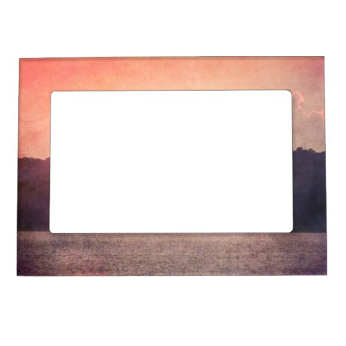 Rustic Beach Sunset Magnetic Frame