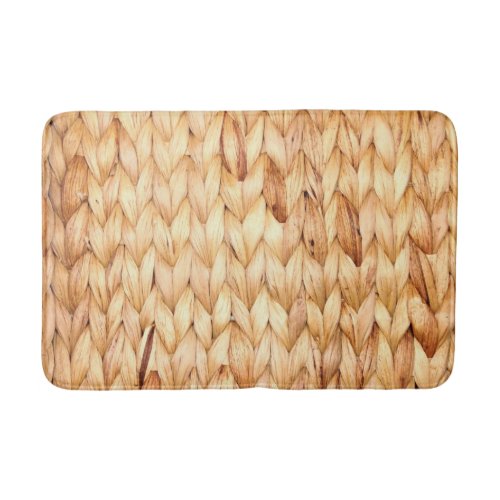 rustic beach tropical island woven wicker bath mat