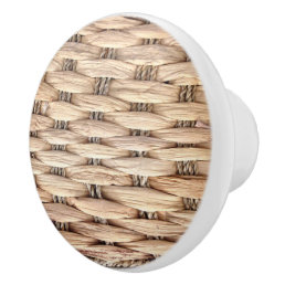 rustic beach tropical island woven wicker ceramic knob