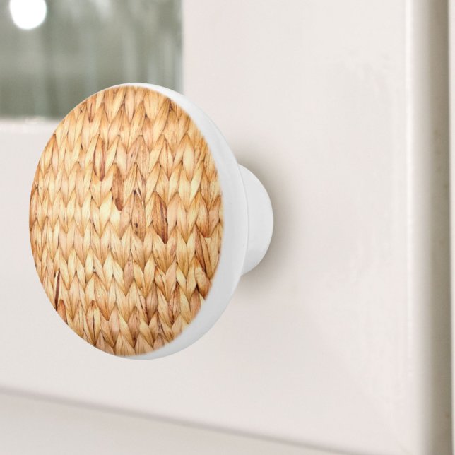 rustic beach tropical island woven wicker ceramic knob (rustic beach tropical island woven wicker ceramic knob)