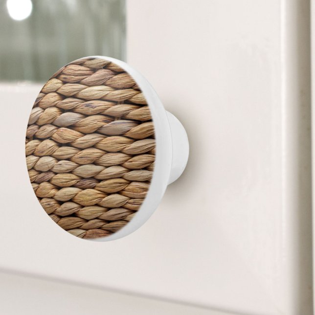 Rustic Beach Tropical Island Woven Wicker Ceramic Knob (Rustic Beach Tropical Island Woven Wicker Ceramic Knob)