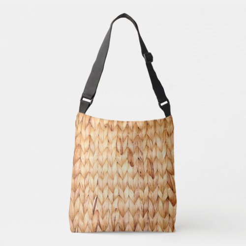 rustic beach tropical island woven wicker crossbody bag