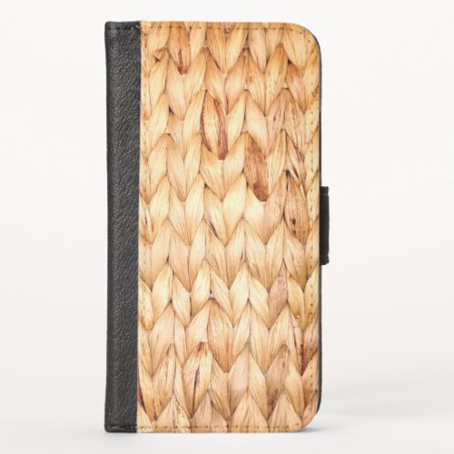 rustic beach tropical island woven wicker iPhone x wallet case