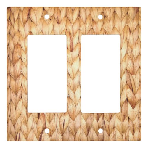 rustic beach tropical island woven wicker light switch cover