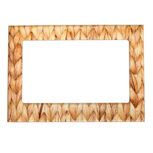 rustic beach tropical island woven wicker magnetic frame