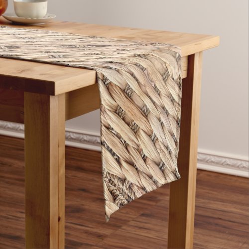 rustic beach tropical island woven wicker medium table runner