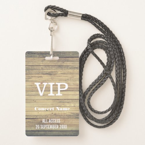 Rustic Beach Wash VIP Access Event Concert Party  Badge