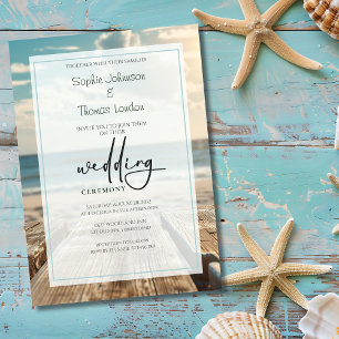 Rustic beach wedding invitation