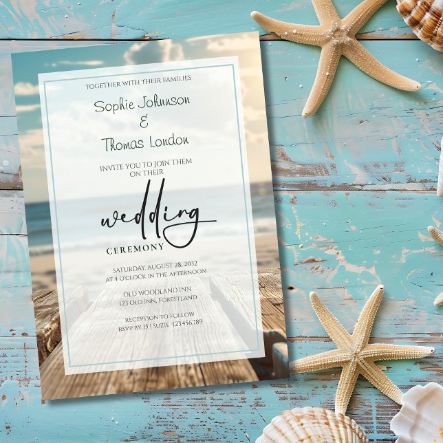 Rustic beach wedding invitation (Creator Uploaded)