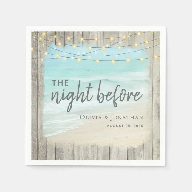 Rustic Beach Wedding Rehearsal Dinner Napkins (Front)