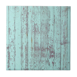 Rustic Beach Wood Distressed Blue Ceramic Tile