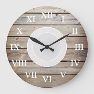 Rustic Beach Wood Large Clock
