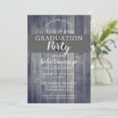 Rustic Beach Wood Nautical Graduation Party Invitation (Standing Front)