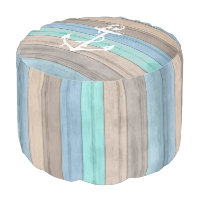 Rustic Beach Wood Nautical Stripes & Anchor