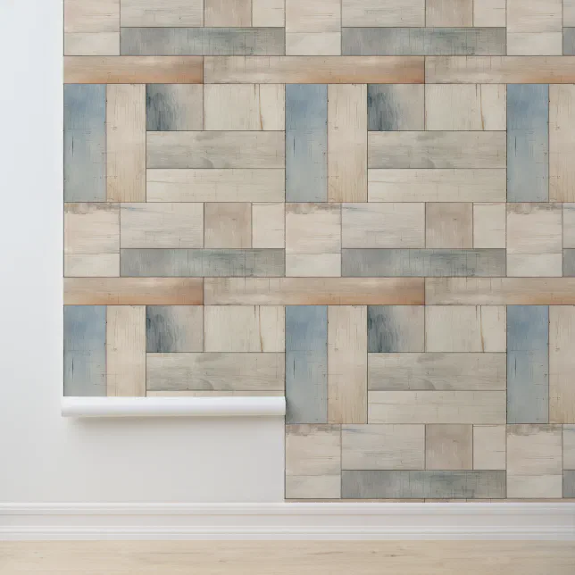 Rustic Beach Wood Repeat Pattern Wallpaper | Zazzle
