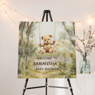 Rustic Bear Baby Shower Welcome Sign
