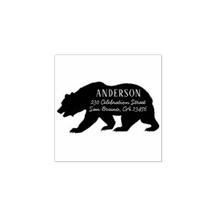 Personalized Custom Bear Rubber Stamp, Custom Bear Name Stamp for