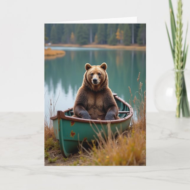 Rustic Bear Fathers Day Scene Card (Front)