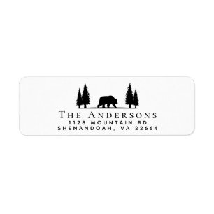 Rustic Bear Forest Return Address Label