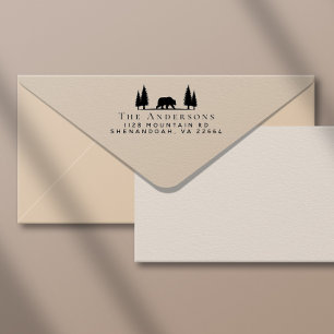 Rustic Bear Forest Return Address Self-inking Stamp