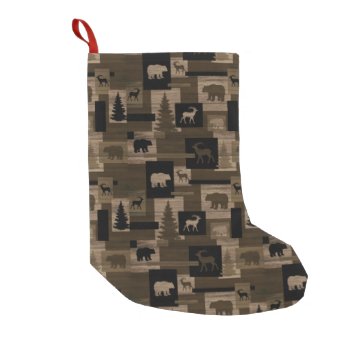 Rustic Bear Moose Wood Holiday Stocking by ColoradoCreativity at Zazzle