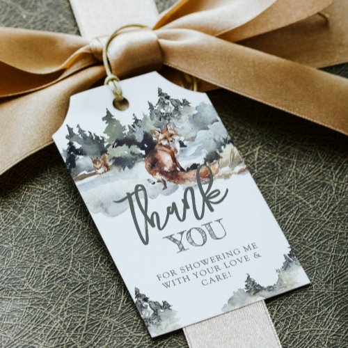 Rustic Bear  Mountains Baby Shower Favors Gift Tags