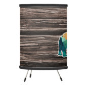Rustic Bear Mountains Compass Family Monogram Tripod Lamp (Left)