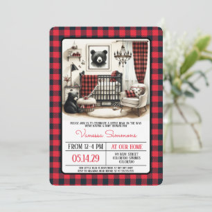 Rustic Bear Nursery Baby Shower Invitation