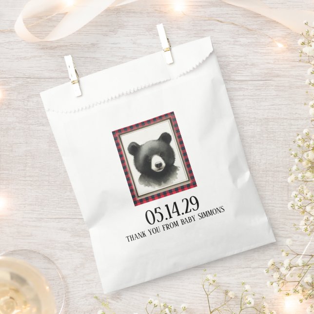 Rustic Bear Nursery Favor Bag (Clipped)