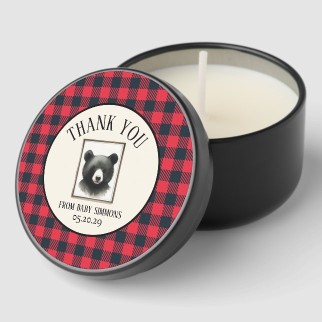 Rustic Bear Nursery Mini Candle Favors (Corner)