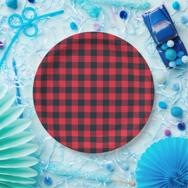 Rustic Bear Nursery Plaid Paper Plates (Party)