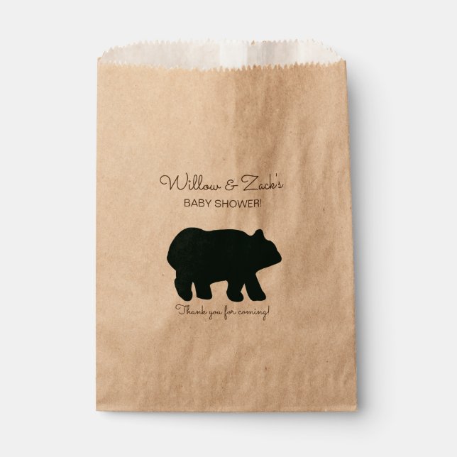 Rustic Bear Party Favor Bags Kraft BEA-100 (Front)