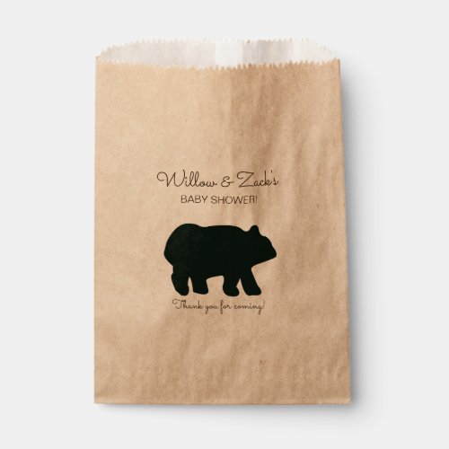 Rustic Bear Party Favor Bags Kraft BEA_100