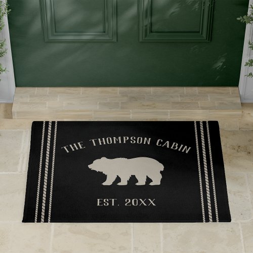 Rustic Bear Personalized Doormat