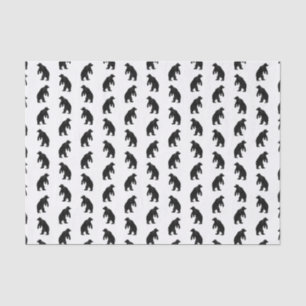 Rustic Bear Silhouettes CUSTOM BACKGROUND COLOR Tissue Paper