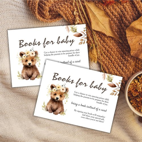 Rustic Bear Theme Gender Neutral Books for Baby  Enclosure Card
