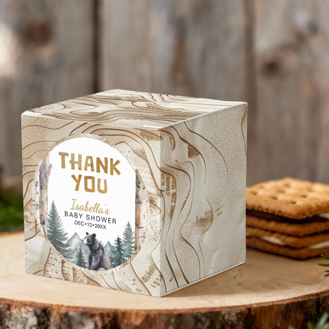 Rustic Bear Woodland Adventure Baby Shower Favor B Boxes (Gift Box)