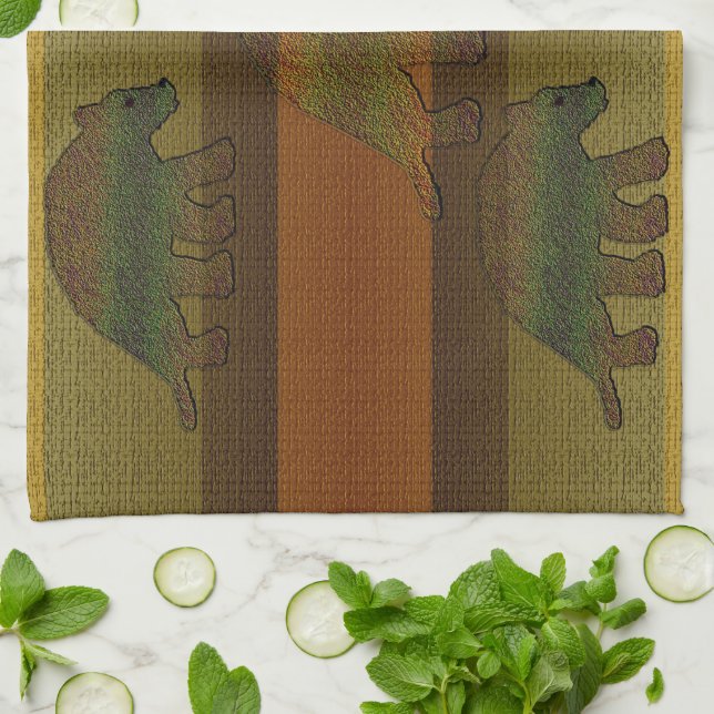 Rustic Bears Kitchen Towel (Folded)