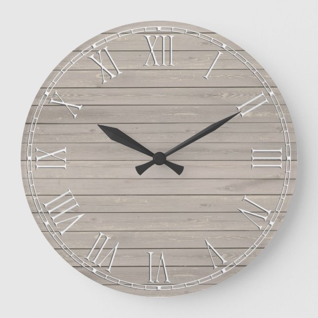 Rustic Beautiful Wood Texture Large Clock (Front)