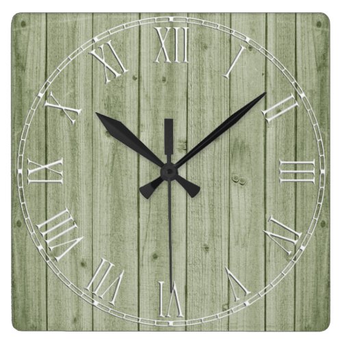 Rustic Beautiful Wood Texture Square Wall Clock