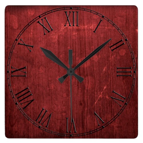 Rustic Beautiful Wood Texture Square Wallclock