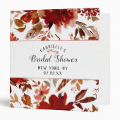 Rustic Beauty Boho Fall Bridal Shower Recipe Card 3 Ring Binder (Front/Inside)