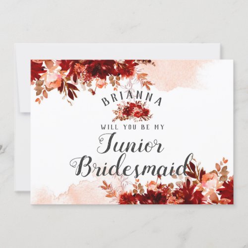 Rustic Beauty Floral Be My Jr Bridesmaid Proposal