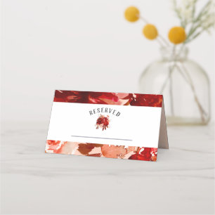 Rustic Beauty Floral Fall Reserved Seating Wedding Place Card