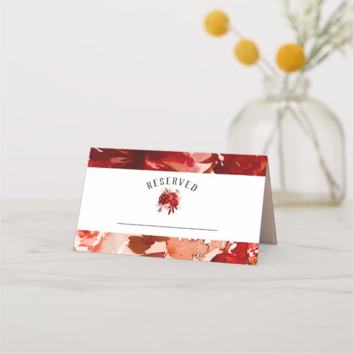 Rustic Beauty Floral Fall Reserved Seating Wedding Place Card