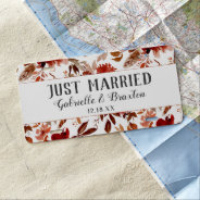 Rustic Beauty Floral Feather Wedding Just Married License Plate at Zazzle