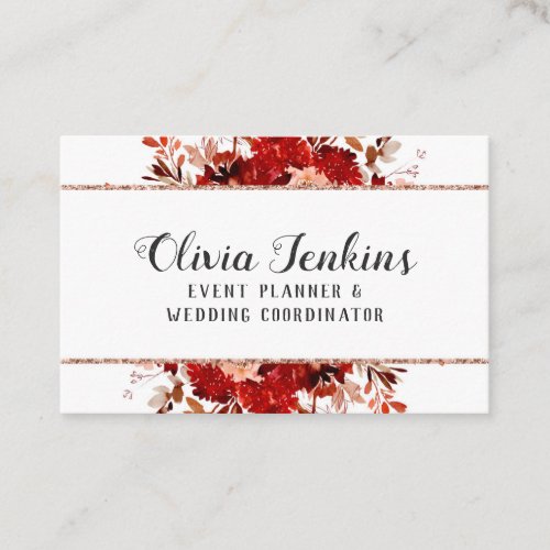 Rustic Beauty Floral Frame with Social Media Icons Business Card