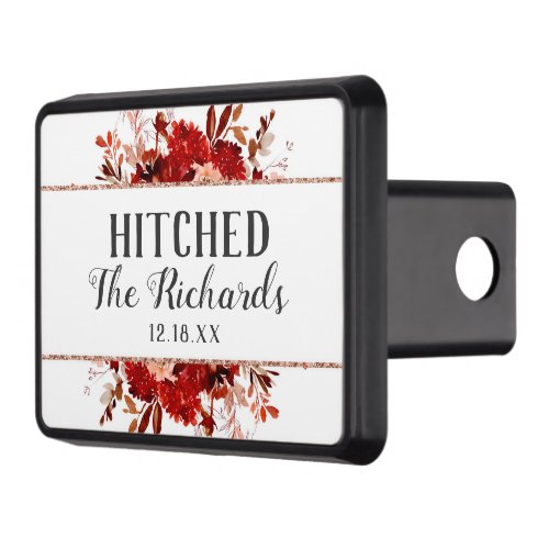 Rustic Beauty Floral Framed Fall Wedding Hitched Hitch Cover