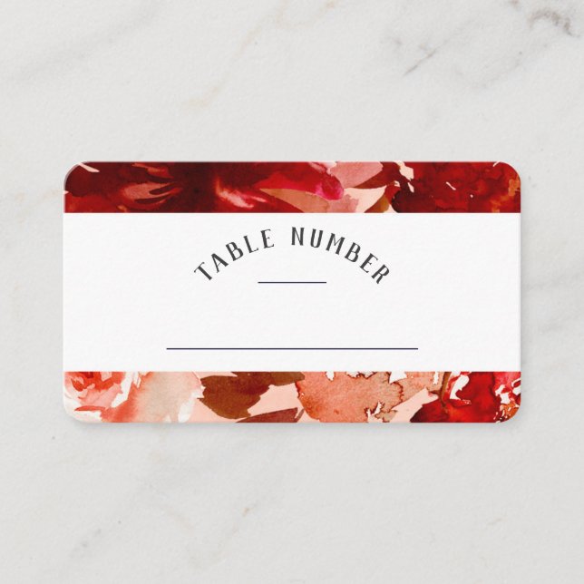 Rustic Beauty Floral Framed Seating Table Number Place Card (Front)