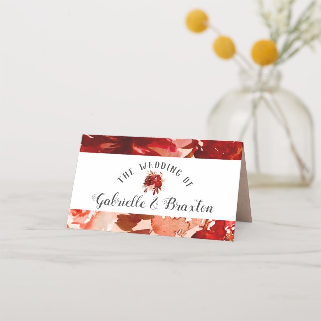 Rustic Beauty Floral Framed Seating Table Number Place Card (Back)